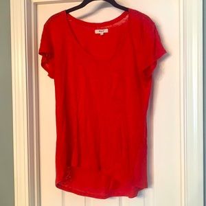 Gorgeous red linen Madewell top